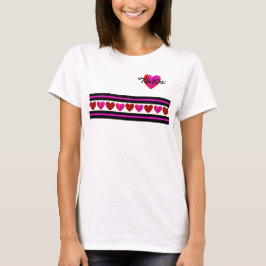 Camiseta ZigZag Coração Vinculada Design com Textos