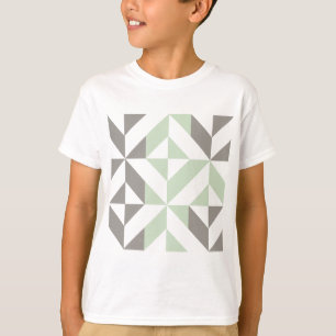 Camiseta ZigZag Geométrico de Sage Green e Silver