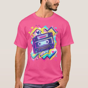 Camiseta Zigzags De Fita Cassete Corações Design 90S Rb Bas