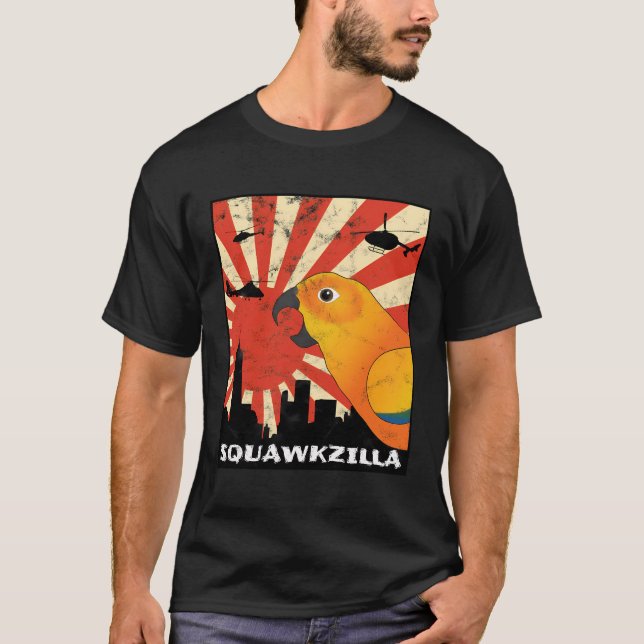Camiseta Zilla Sun Conure Parrot Esmagando Kawaii (Frente)