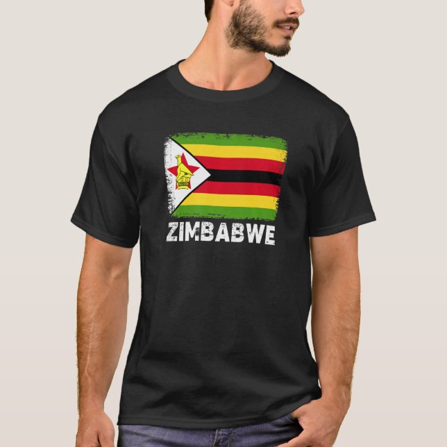 Camiseta Zimbábue: Apoios de Bandeira a Mulheres Pessoas do (Frente)