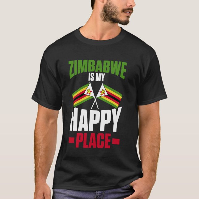 Camiseta Zimbábue Bandeira do Zimbábue (Frente)