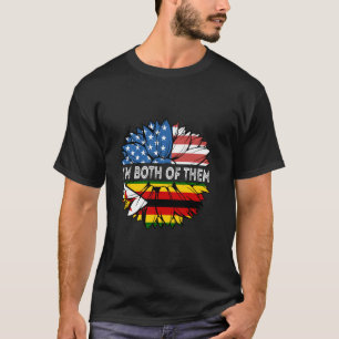 Camiseta Zimbábue Eu sou ambos EUA Sunflower Zimbabwe