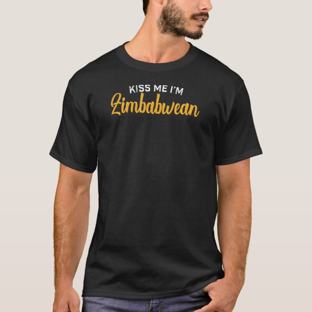 Camiseta Zimbábue Nativo Me Beija Im Zimbábue (Frente)