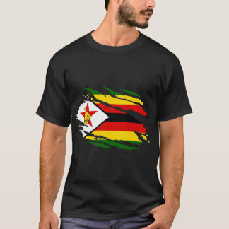 Camiseta Zimbábue No Meu DNA Zimbábue Bandeira Orgulhosa Do