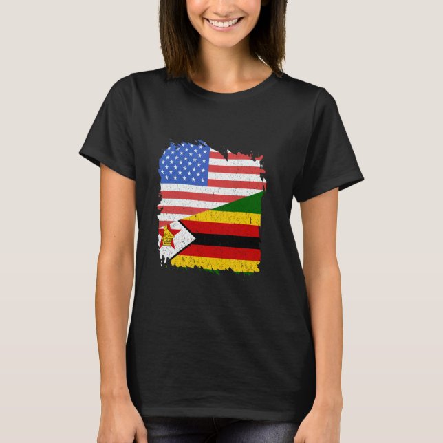 Camiseta Zimbábue Roots EUA América Zimbábue F (Frente)