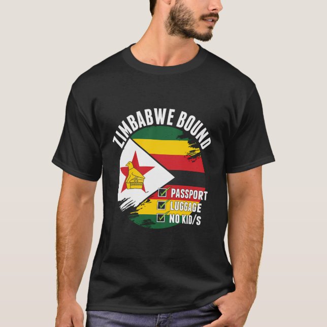 Camiseta Zimbábue Viagem do Zimbábue Bandeira do Zimbábue V (Frente)