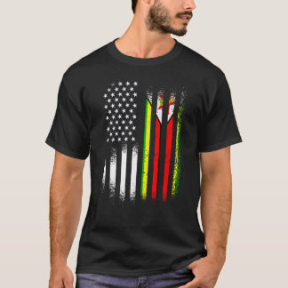 Camiseta Zimbabwean American Patriot Grown Country USA Flag