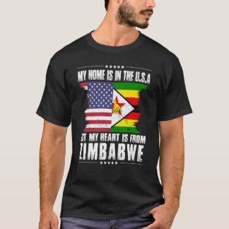 Camiseta Zimbabwean American Patriot Grown Proud Home Heart
