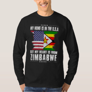 Camiseta Zimbabwean American Patriot Grown Proud Home Heart