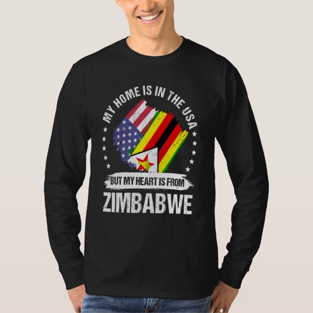 Camiseta Zimbabwean American Patriot Grown Proud My Heart i (Frente)