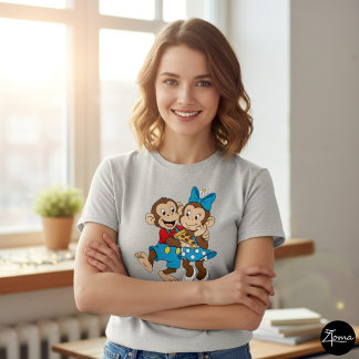 Camiseta Zina e Mimo com uma fatia de pizza.