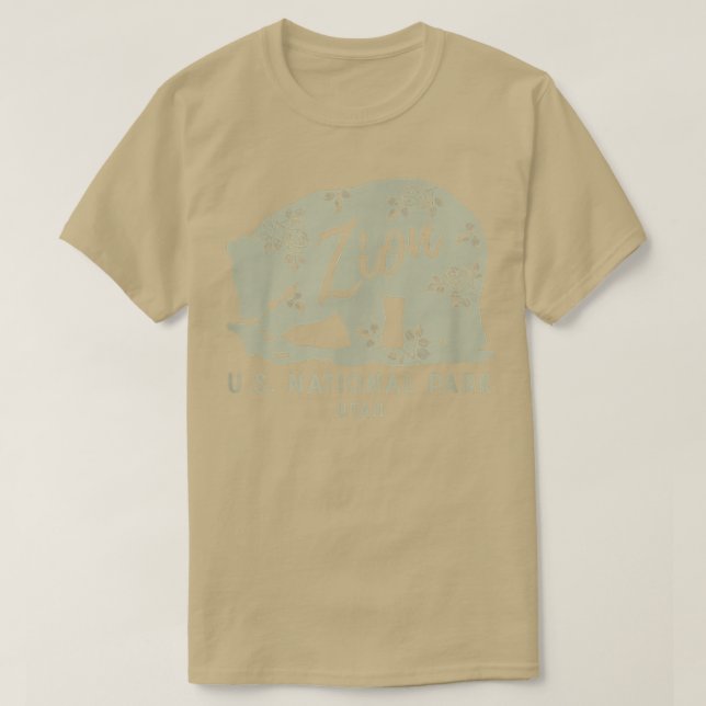 Camiseta Zion National Park Floral Bear XO4U Original (Frente do Design)
