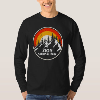 Camiseta Zion National Park Mountain Trees & Sun Camping Hi