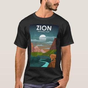 Camiseta Zion National Park Night Sky Stars Viagens vintage
