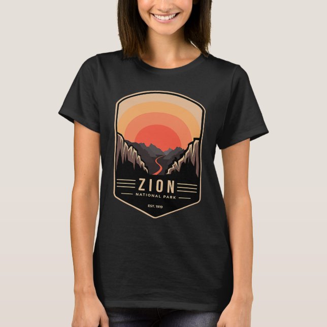 Camiseta Zion National Park Retro Vintage (Frente)