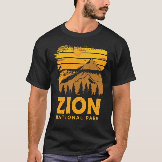 Camiseta Zion National Park Souvenir Canyon Utah Hiking Cam (Frente)