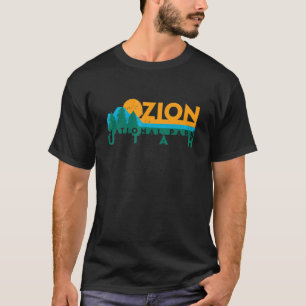 Camiseta Zion National Park Sunny Mountain Treeline