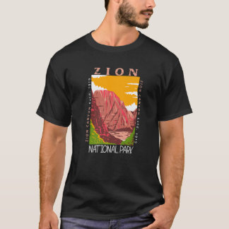 Camiseta Zion National Park Utah Zion Canyon Distressed Vin