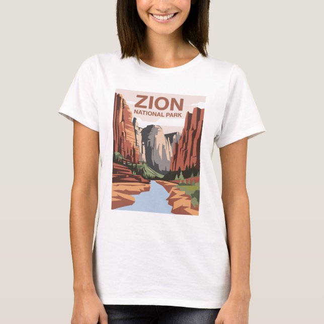 Camiseta Zion National Park Viagem Art (Frente)