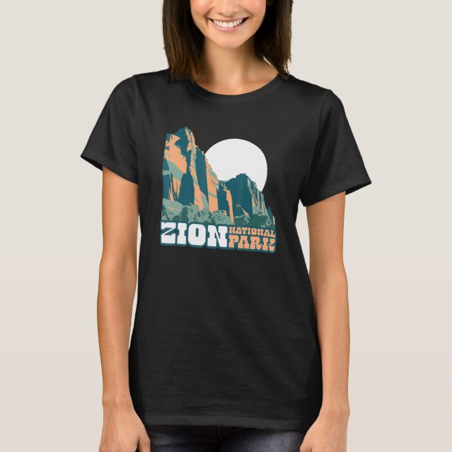 Camiseta Zion National Park WPA Poster Style Graphic Utah (Frente)
