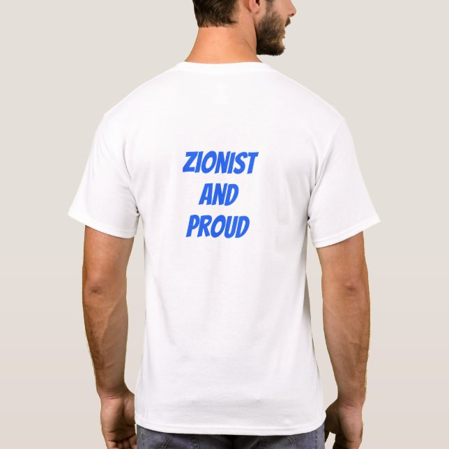 Camiseta Zion Zion, sionista e orgulhosa de Israel (Verso)