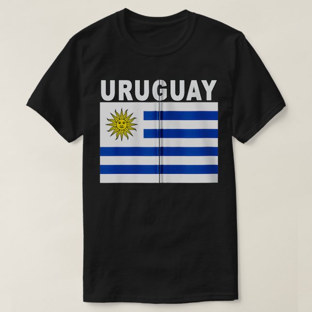 Camiseta Zip do Orgulho Nacional da Bandeira do Uruguai (Frente do Design)