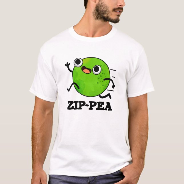 Camiseta Zip-pea Engraçado Zippy Pea Pun (Frente)