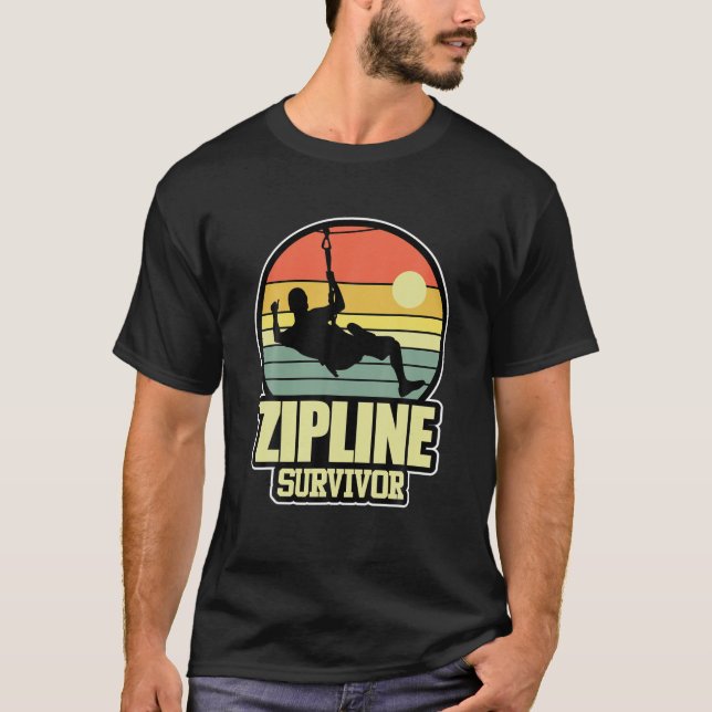 Camiseta Zipline Sobrevivente Ziplining Extreme Sports Trip (Frente)