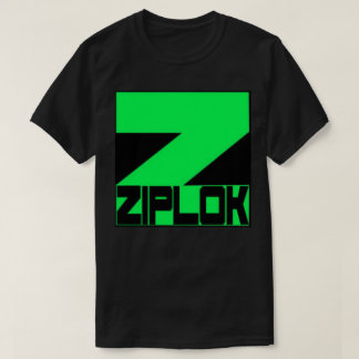 Camiseta Ziplok - logotipo verde de néon - t-shirt preto