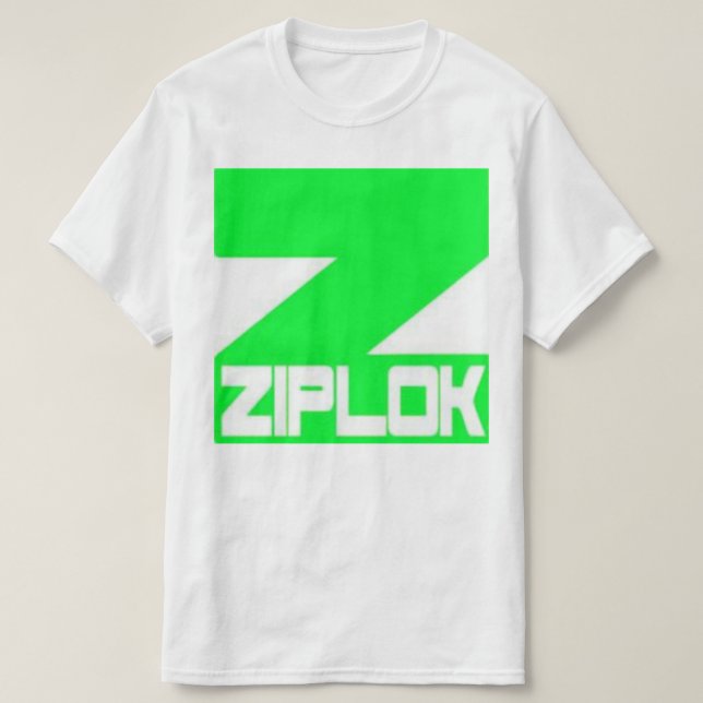 Camiseta Ziplok - verde de néon - t-shirt branco (Frente do Design)