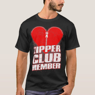 Camiseta Zipper Club Open Heart Surgery Gifts Recovery Men