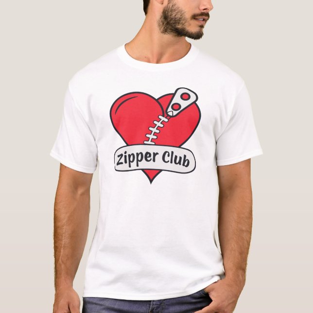Camiseta Zipper Club Open Heart Surgery Survivor Funny (Frente)