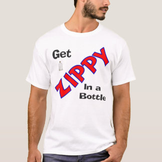 Camiseta zippy em uma garrafa