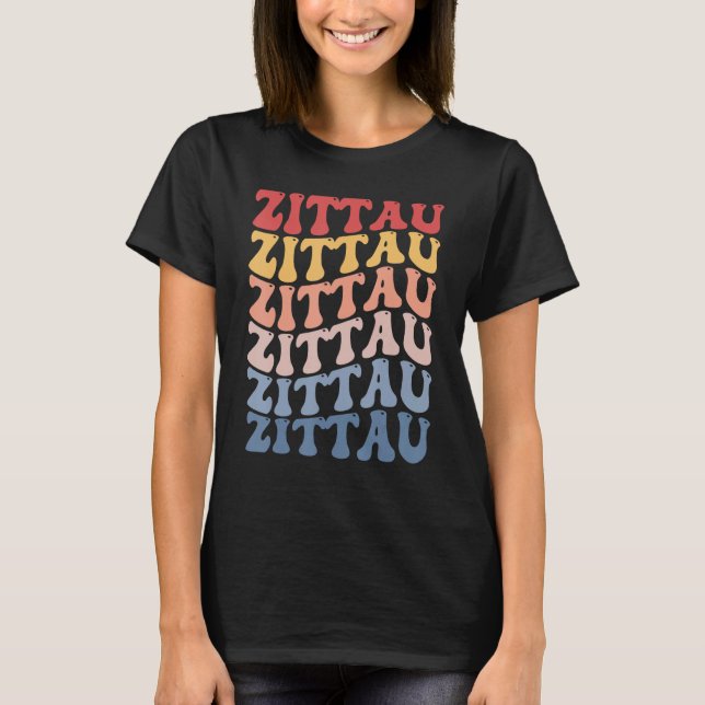 Camiseta Zittau City Groovy Retro (Frente)