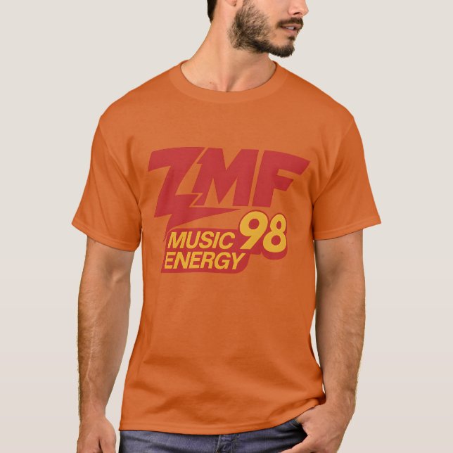 Camiseta ZMF 98 Music Energy T-Shirt - Bold Retro Radio Pow (Frente)