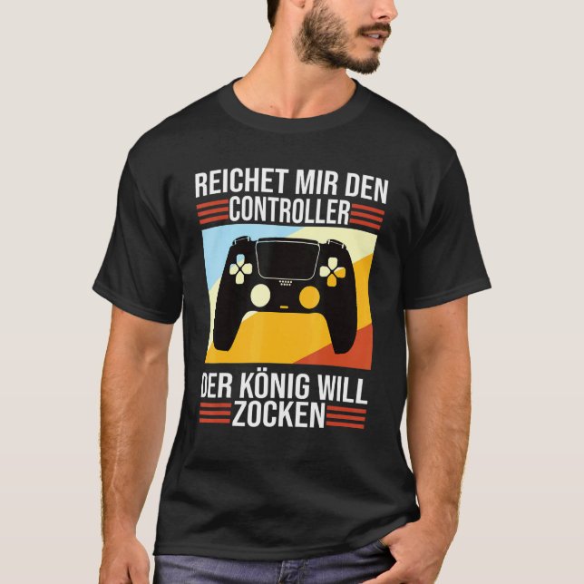 Camiseta Zocken Reichet Mir Den Controller König Ps5 Consol (Frente)