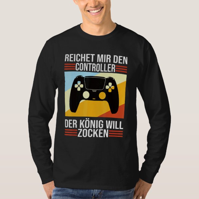 Camiseta Zocken Reichet Mir Den Controller König Ps5 Consol (Frente)