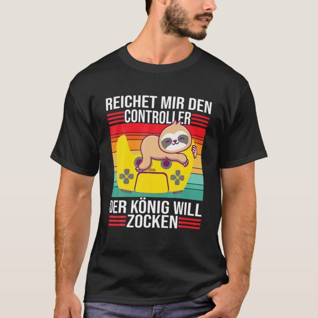 Camiseta Zocken Reichet Mir Den Controller König PS5 Consol (Frente)