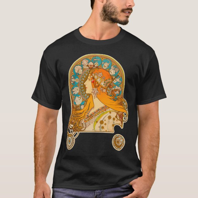 Camiseta Zodiac (1896) - Alphonse Mucha. Alto (Frente)