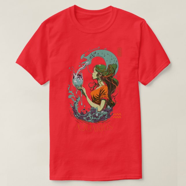 Camiseta zodiac aquário (Frente do Design)