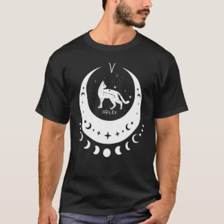 Camiseta Zodiac Aries Horoscope Astrologia Cat Crescent Lua