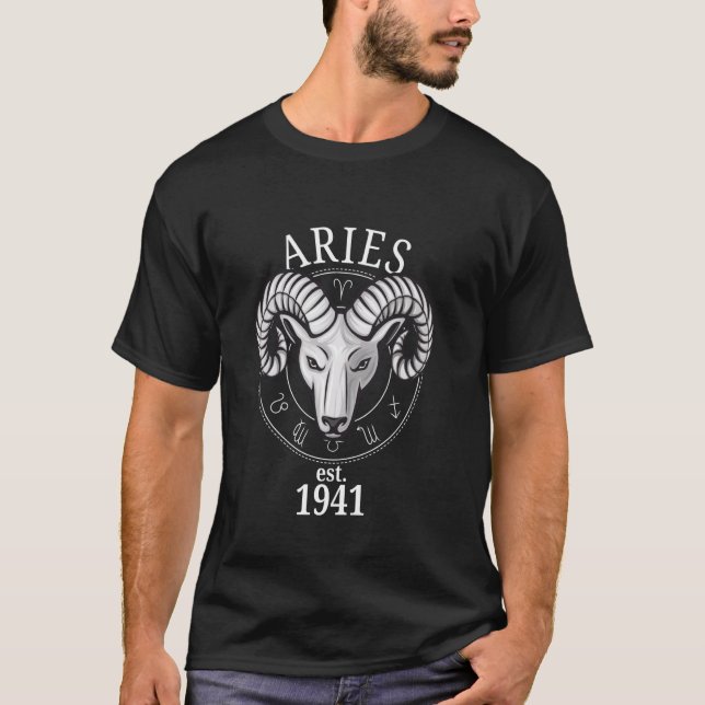 Camiseta Zodiac Aries Ram Born in 1941 (Frente)
