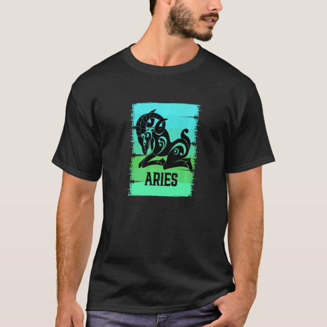 Camiseta Zodiac Aries - Símbolo Ram - Sinal de Estrela - Ma (Frente)