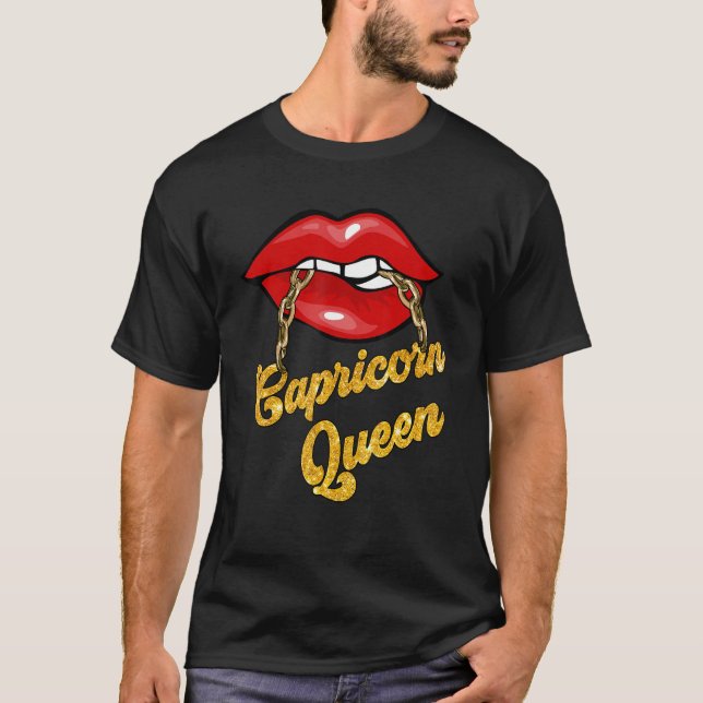 Camiseta Zodiac Astrology  Lip Capricorn Queen December (Frente)