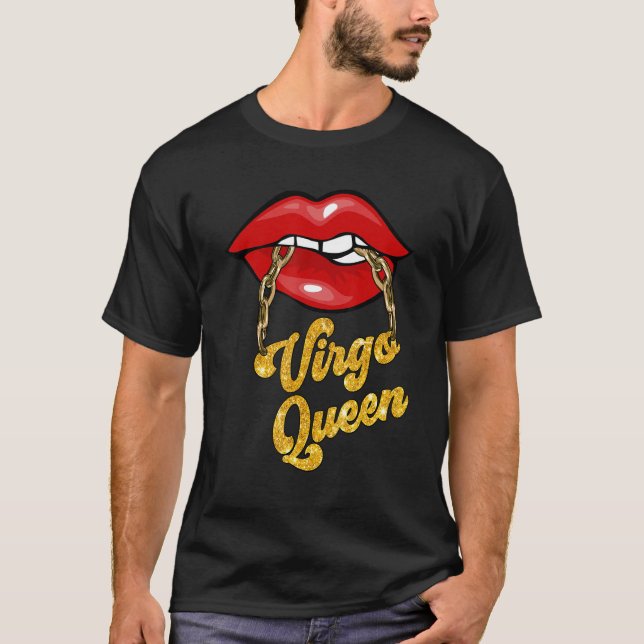 Camiseta Zodiac Astrology Lip Virgo Queen agosto (Frente)