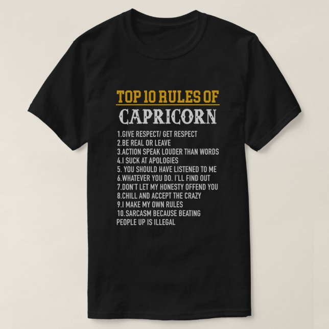 Camiseta Zodiac Birthday Capricorn Sea Goat (Frente do Design)