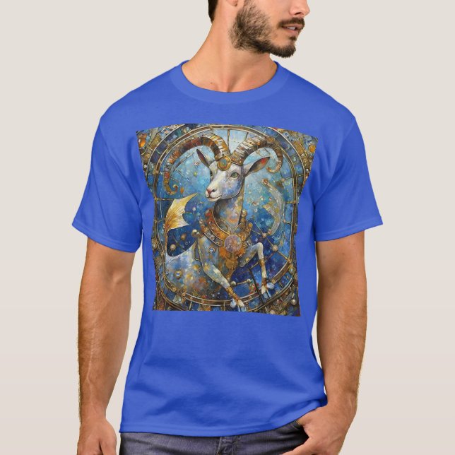 Camiseta Zodiac - Capricórnio, Caprino do Mar (Frente)
