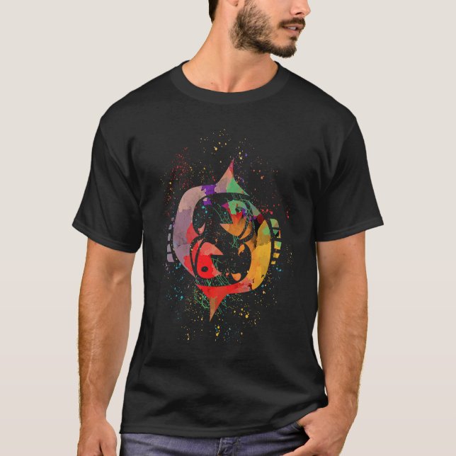 Camiseta Zodiac  for Pisces Fish Artwork Horoscope Astrolog (Frente)