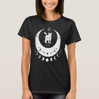 Camiseta Zodiac Leo Horoscope Astrology Sign Cat Crescent M